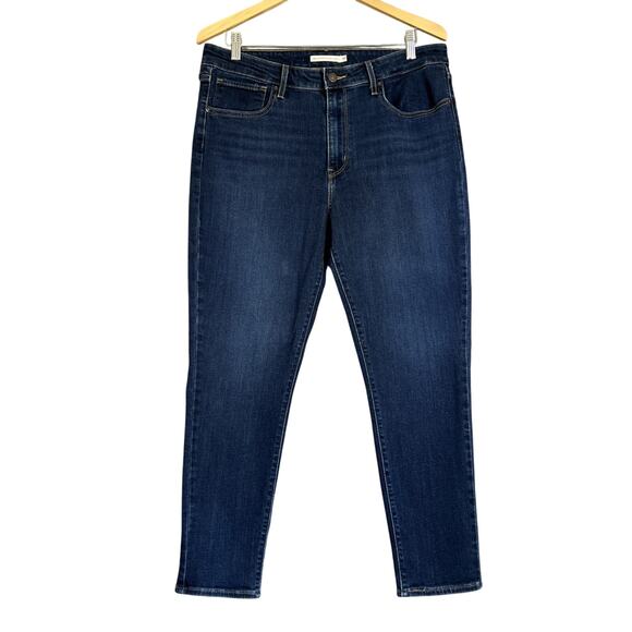 Levis Jeans Womens 33 Blue 721 High Rise Skinny Ankle Stretch Denim 26" Inseam - Picture 1 of 15